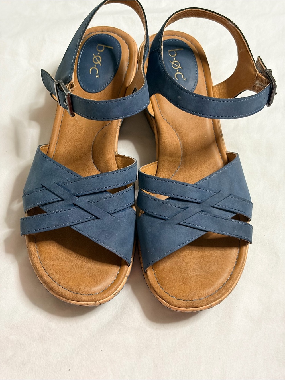 b.o.c. Navy Blue Crisscross Ankle Strap Sandals
